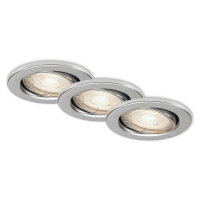 BRILONER 3ks LED vestavné svítidlo, pr. 8,6 cm, 5 W, hliník BRI 7147-039