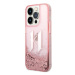 Karl Lagerfeld KLHCP14LLBKLCP hard silikonové pouzdro iPhone 14 PRO 6.1" pink Liquid Glitter Big