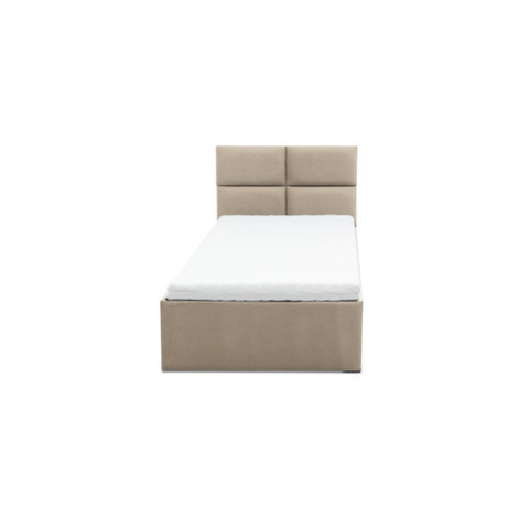 Čalouněná postel MONOS s pěnovou matrací rozměr 90x200 cm Béžová