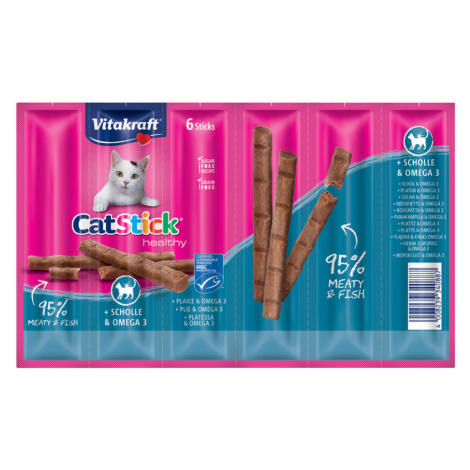 Vitakraft Cat Stick Classic snacky, 24 x 6 g, 20 + 4 zdarma! - platýs & omega 3