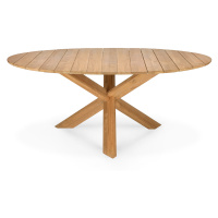 Ethnicraft designové zahradní stoly Teak Circle Outdoor Dining Table (136 cm)