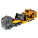 Kamion s nakladačem Volvo Truck & Wheel Loader Majorette 35 cm délka se zvukem a světlem