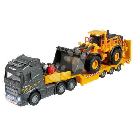 Kamion s nakladačem Volvo Truck & Wheel Loader Majorette 35 cm délka se zvukem a světlem