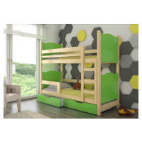 ArtAdrk Dětská patrová postel MARABA Barva: Borovice / zelená