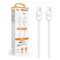 Datový kabel ALIGATOR POWER 3A, USB-C/USB-C, 1m, bílá
