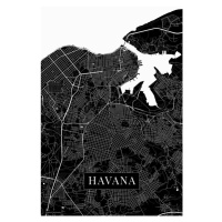 Mapa Havana black, 26.7x40 cm