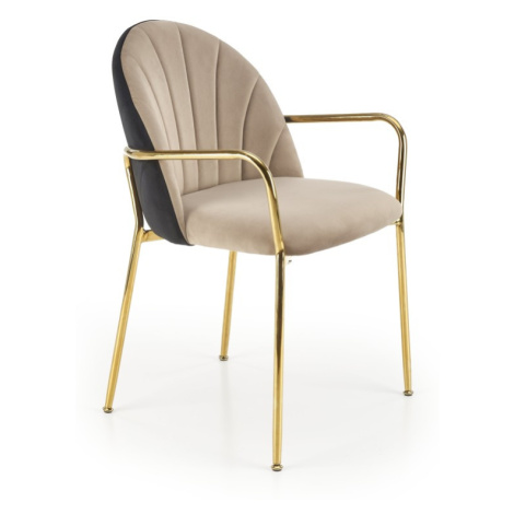 HALMAR Čalouněné jídelní křeslo KLOE béžové/černé