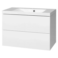 MEREO Aira, koupelnová skříňka s umyvadlem z litého mramoru 81 cm, bílá CN711M