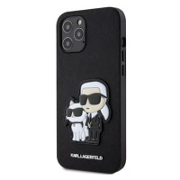 Karl Lagerfeld PU Saffiano Karl and Choupette NFT Zadní Kryt pro iPhone 12 Pro Max Black