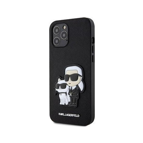 Karl Lagerfeld PU Saffiano Karl and Choupette NFT Zadní Kryt pro iPhone 12 Pro Max Black