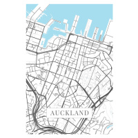 Mapa Auckland white, 26.7x40 cm