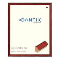 DANTIK rámeček 40 × 50, INCLINATA colori červený sklo čiré