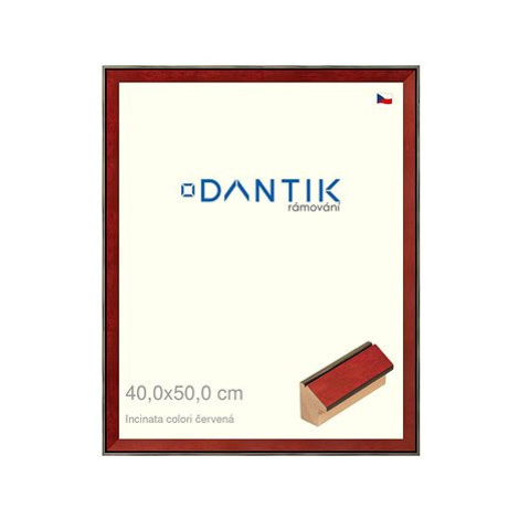 DANTIK rámeček 40 × 50, INCLINATA colori červený sklo čiré