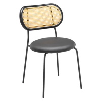 Židle Casa Černá Dřevo/ratan/kov