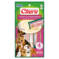 INABA Dog Churu Pyré - Kuře s lososem 4 x 14 g