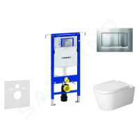 GEBERIT Duofix Modul pro závěsné WC s tlačítkem Sigma30, matný chrom/chrom + Duravit ME by Starc