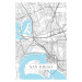 Mapa San Diego white, (26.7 x 40 cm)