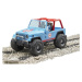 BRUDER 02541 Jeep WRANGLER Cross Country modrý s figurkou jezdce