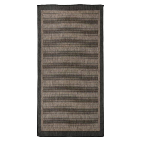 vidaXL Venkovní hladce tkaný koberec 100x200 cm tmavě hnědá