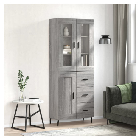 vidaXL Skříň highboard šedá sonoma 69,5 x 34 x 180 cm kompozitní dřevo