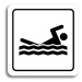 Accept Piktogram "bazén venkovní" (80 × 80 mm) (bílá tabulka - černý tisk)