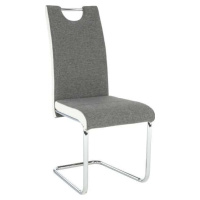 Tempo Kondela Židle IZMA - bílá ekokůže / šedá látka + kupón KONDELA10 na okamžitou slevu 3% (ku