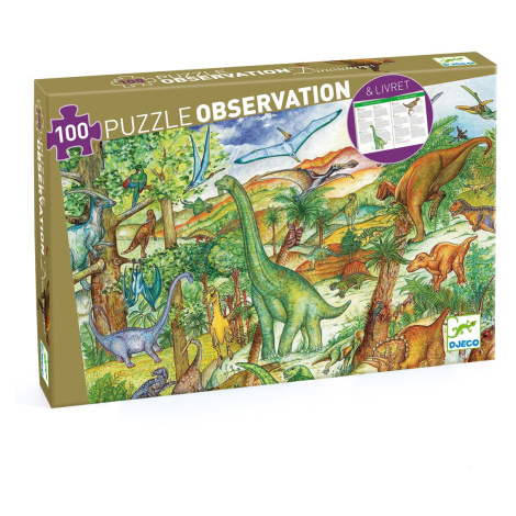 Vyhledávací puzzle s plakátem - Dinosauři - 100 ks DJECO