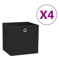 Shumee Úložné boxy 4 ks netkaná textilie 28 × 28 × 28 cm černé