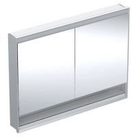 Geberit ONE - Zrcadlová skříňka s LED osvětlením, 1200x900x150 mm, 2 dvířka, s nikou, vestavná, 