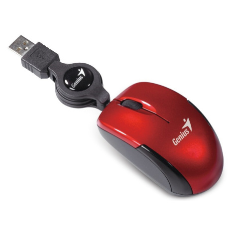 GENIUS myš MicroTraveler V2/ drátová/ 1200 dpi/ USB/ červená