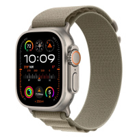 Apple Watch Ultra 2 GPS + Cellular, 49mm titanové pouzdro s olivovým alpským tahem - S - MREX3CS