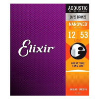 Elixir Acoustic 80/20 Bronze with NANOWEB .012 - .053