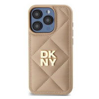 Pouzdro Pro Iphone 14 6.1 Dkny Quilted Stack Logo Béžové Case Zadní Kryt Pouzdro