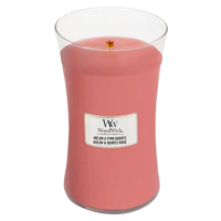 WoodWick Meloun a růžový křišťál, Svíčka oválná váza, 609.5 g