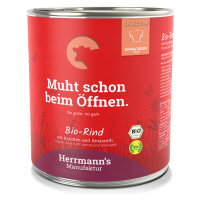 Herrmann's Menu Bio-Sensitive 6 × 800 g - Bio hovězí maso s bio mrkví a bio amarantem