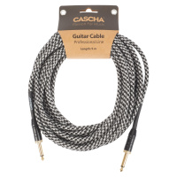 Cascha Professional Line Guitar Cable, Straight, Tweed Black, 9 m