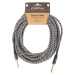 Cascha Professional Line Guitar Cable, Straight, Tweed Black, 9 m