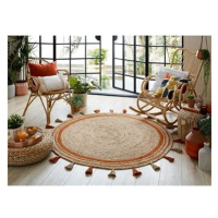 Kusový Lunara Jute Circle Orange 150×150 cm kruh