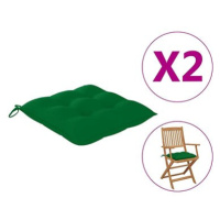 SHUMEE Podušky na židle 2 ks, 7 × 40 × 40 cm, zelená
