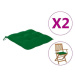 SHUMEE Podušky na židle 2 ks, 7 × 40 × 40 cm, zelená