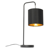 Moderní stolní lampa černá se zlatým interiérem - Lofty