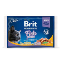 Brit Premium by Nature Cat Pouch Fish Plate 400 g (4 × 100 g)