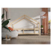 Benlemi Dětská postel domeček LUCKY s pevnou bočnicí Zvolte barvu: Transparentní vosková lazura 