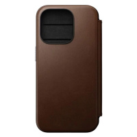 Pouzdro Nomad Modern Leather Folio, brown - iPhone 15 Pro (NM01628385)