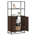 vidaXL Skříň highboard hnědý dub 68x35x139cm kompozitní dřevo a kov