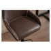 Barová židle BRIO — kov, ekokůže, hnědá