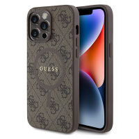 Guess PU Leather 4G Colored Ring MagSafe kryt iPhone 14 Pro Max hnědý
