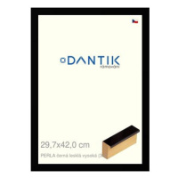 DANTIK rámeček 29,7 × 42, PERLA černý lesklý vysoký plexi čiré