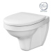 DEANTE Podomítkový rám, pro závěsné WC mísy + SLIM tlačítko chrom + WC CERSANIT DELFI + SOFT SED