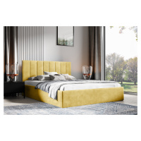 Eka Čalouněná postel LENY 160x200 cm Barva látky Trinity: (2318) Žlutá, Úložný prostor: Bez úlož